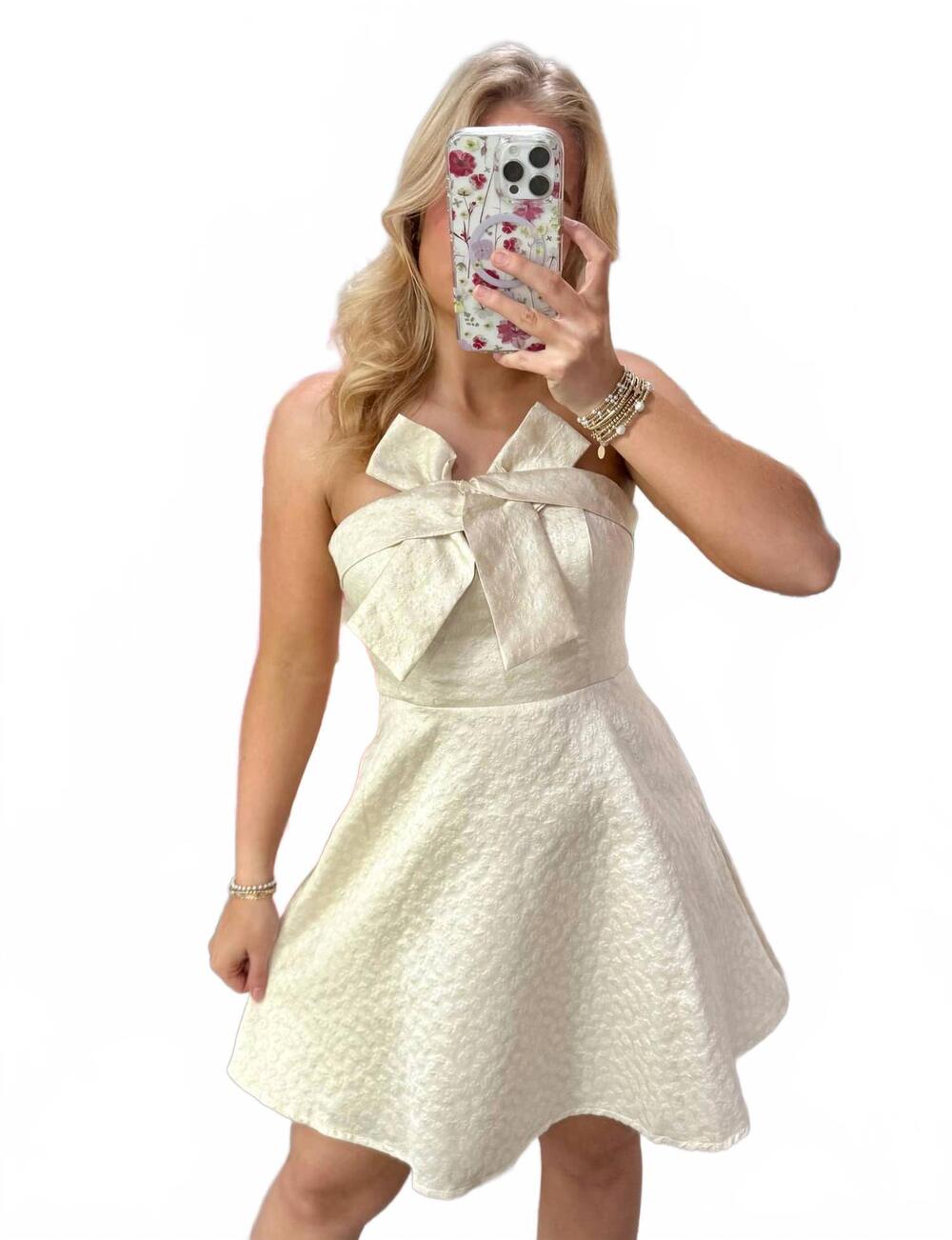 NEW JODIFL tie embroidered floral dress in ecru - Picture 4 of 4
